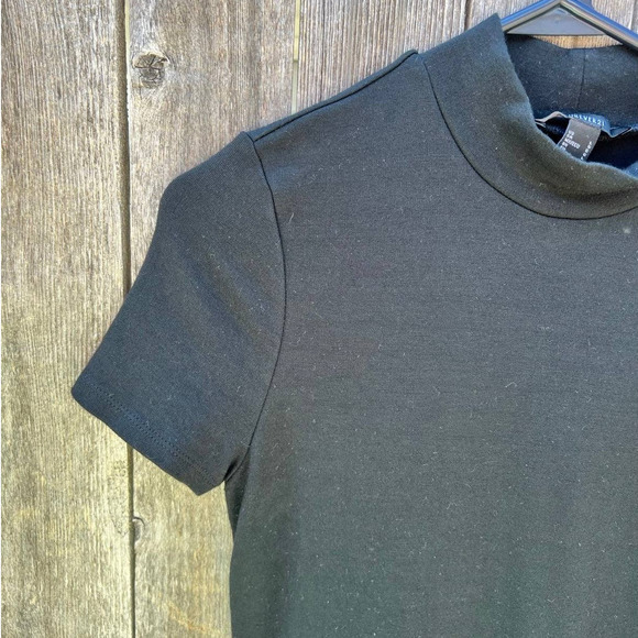 Forever 21 Womens Dress Large Black Fitted a line Mock Neck‎ - Picture 3 of 4